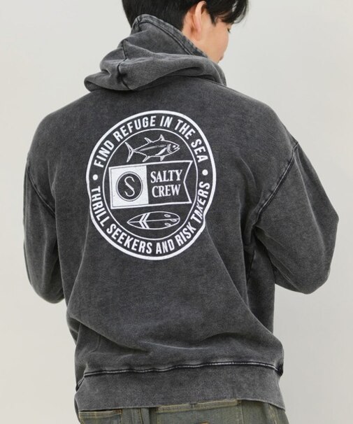 SALTYCREW/75-271 LEGENDS PARKA ピグメント加工 ジップアップパーカー 長袖 ソルティクルー メンズ ムラサキスポーツ