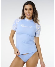 RIP CURL/1A3WRV ラッシュガード 半袖Tシャツ PACIFIC COAST UPF SS UVケア リップカール レディース ムラサキスポーツ