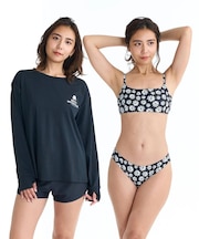 ROXY/RSW261007 水着 4点セット ビキニ 花柄 長袖ラッシュガード ボードショーツ 付き CORAL DAYS ロキシー レディース ムラサキスポーツ