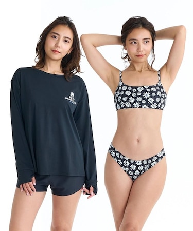 ROXY/RSW261007 水着 4点セット ビキニ 花柄 長袖ラッシュガード ボードショーツ 付き CORAL DAYS ロキシー レディース ムラサキスポーツ
