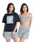 ROXY/RSW261008 水着 3点セット ビキニ ラッシュT 付き REEF NOTE ロキシー レディース ムラサキスポーツ