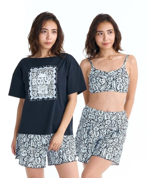 ROXY/RSW261008 水着 3点セット ビキニ ラッシュT 付き REEF NOTE ロキシー レディース ムラサキスポーツ