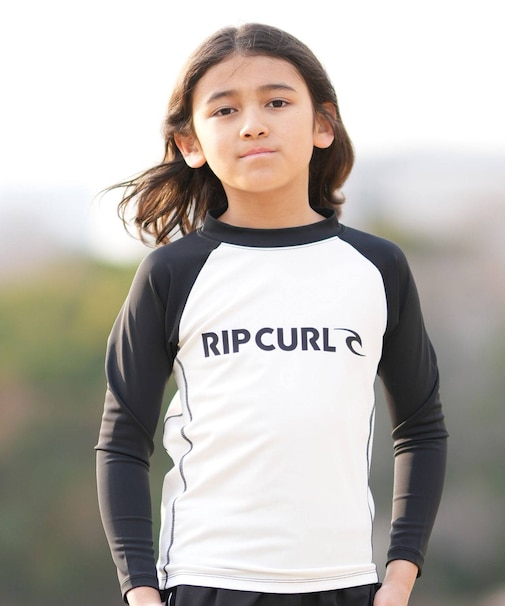 RIPCURL/キッズ RCK6S-4301 BLADE LOGO KIDS RASH 水着 対塩素 長袖 ラッシュガード リップカール 男の子 女の子 ムラサキスポーツ