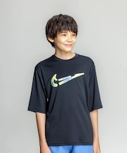 NIKE/NESSG828 ラッシュガード UVカット スプレースウッシュ ハイドロガード 半袖 Tシャツ ナイキ キッズ 男の子 女の子 ムラサキスポーツ