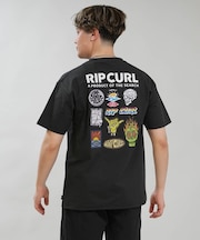 RIPCURL/水着 RCM6S-4306 UPF50＋ 水陸両用 STICKER ICON RASH UVケアラッシュガード 半袖 Tシャツ リップカール メンズ ムラサキスポーツ
