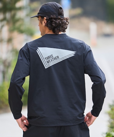 【限定】THREEWEATHER/水着 TW25S4304 ラッシュガード 長袖 Tシャツ ロンT UVカット 吸水速乾 水陸両用 スリーウェザー メンズ ムラサキスポーツ