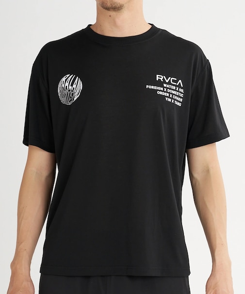 RVCA/BG04A218 速乾 軽量 ストレッチ 半袖 Tシャツ バックプリント YIN AND YAN BALANCE VENT TEE ルーカ メンズ ムラサキスポーツ