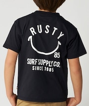 RUSTY/キッズ 水着 966455 水陸両用 半袖Tシャツ ラッシュガード ラスティー 男の子 女の子 ムラサキスポーツ