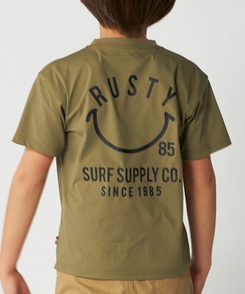 RUSTY/キッズ 水着 966455 水陸両用 半袖Tシャツ ラッシュガード ラスティー 男の子 女の子 ムラサキスポーツ