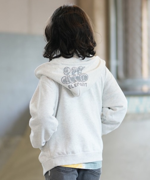 ELEMENT/キッズ BG026024 刺繍 裏毛 セットアップ対応 ジップアップ パーカー フーディー 子供服 エレメント 男の子 女の子 ムラサキスポーツ