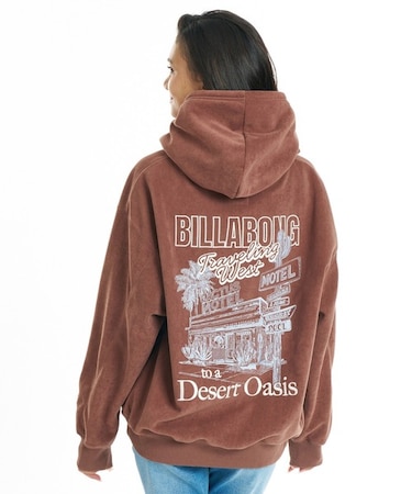 BILLABONG/BG014025 プルオーバー パーカー フーディー バックプリント SUEDE LIKE BONDING FLEECE ビラボン レディース ムラサキスポーツ