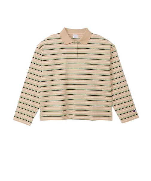 CHAMPION (チャンピオン) - ロングスリーブボーダーポロシャツ CW-E401