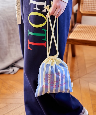 別注 マルチストライプ 巾着バッグ