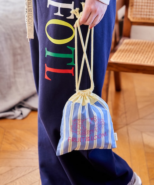 別注 マルチストライプ 巾着バッグ