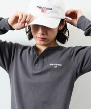 Essentials タイトフィット L/S ヘンリーネック ピグメントTシャツ