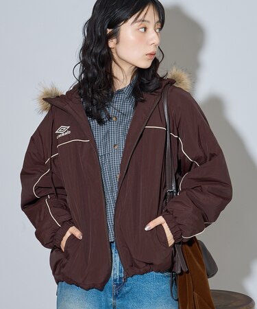 別注 Fur Hoodie Nylon Jacket