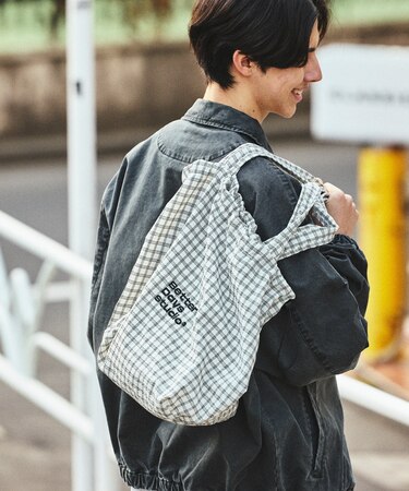 BetterDays studio × FREAK'S STORE ドローストリング チェック トートバッグ