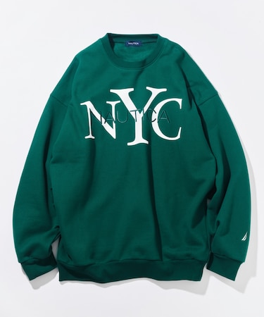 リラックスフィット NYCロゴ クルーネックスウェット