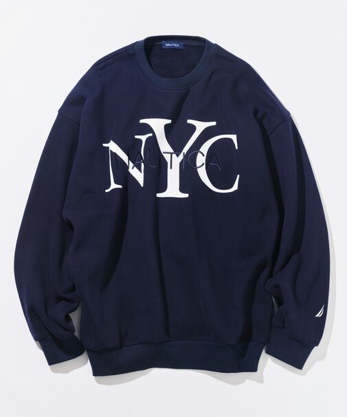 リラックスフィット NYCロゴ クルーネックスウェット