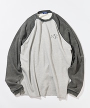 リラックスフィット NYCロゴ ピグメント ワッフル ラグランスリーブ L/S Tシャツ