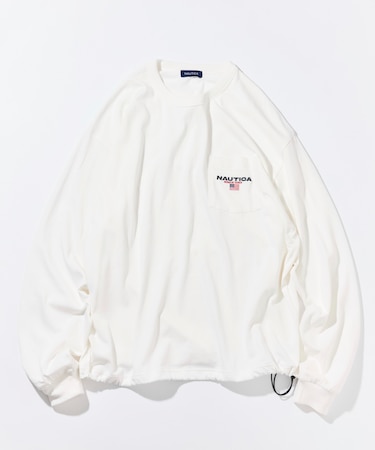 リラックスフィット フラッグロゴ ヘムコード ロングスリーブ ポケットTシャツ