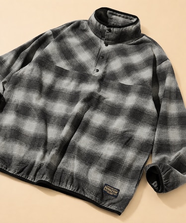 PENDLETON × FREAK'S STORE 別注 コットン シャギー ハーフスナップ プルオーバーシャツ