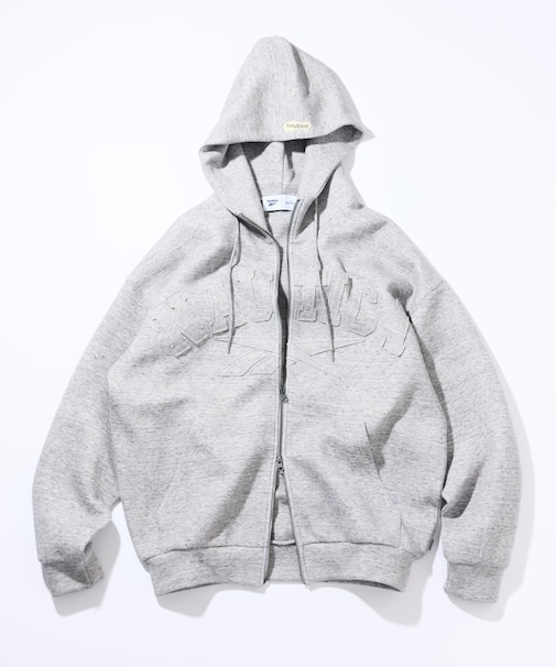 Reebok × NAUTICA ダブルネーム アーチロゴ ダンボール ジップアップ スウェットフーディ/ジップパーカー