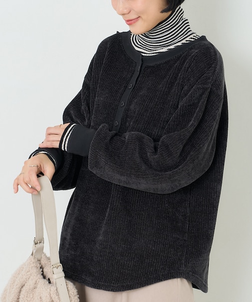 モールワッフル ヘンリーネック Tシャツ