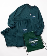 別注 オールナイトサウナ ロングスリーブ PARIPARI KANNAIGI 長袖館内着 ブークレ モコモコセットアップ ナップサック付き