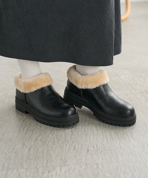 ボアレザレットシューズ
