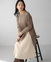 ベルト付きニットプルオーバー