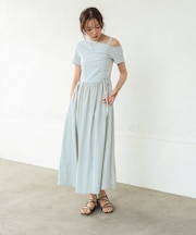 【Bab】アシメシャーリングワンピース