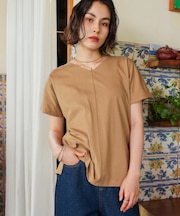 汗染み防止首元スッキリVネックTシャツ