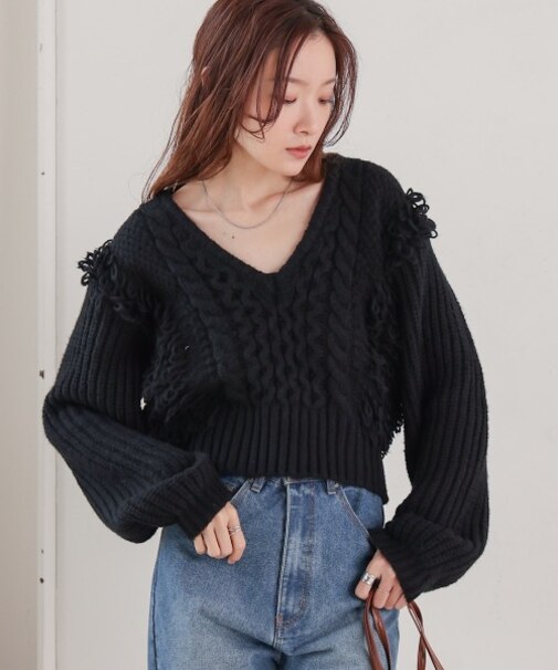 【Bab】フリンシ゛ハ゛ルキーニットトッフ゜ス