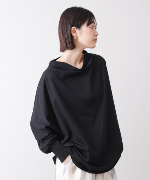 Wシルケットドルマンプルオーバー
