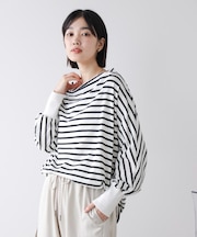 Wシルケットドルマンプルオーバー