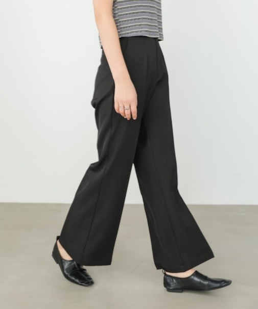 【Bab】【選べるサイズ展開】ストレッチツイルセミフレアスラックスパンツ
