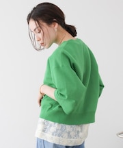 ラメ混総針ニットTシャツ