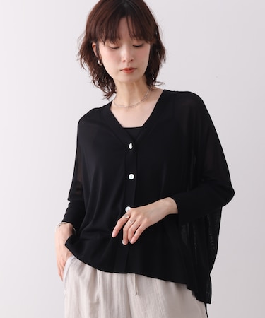 UVサラサラBOXシルエット前後差カーディガン