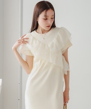 【Bab】【再登場・選べるサイズ展開】アシメフリルドッキングワンピース