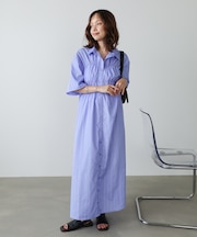 【Bab】【再登場・選べるサイズ展開】ビスチェ風シャツワンピース