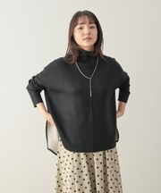 リバーシブルWフェイスポンチョ風ニットプルオーバー
