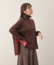リバーシブルWフェイスポンチョ風ニットプルオーバー