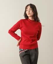 ハイネック総針ニットプルオーバー