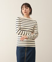 ハイネック総針ニットプルオーバー