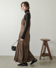 【Bab】ベロアプリーツキャミワンピース