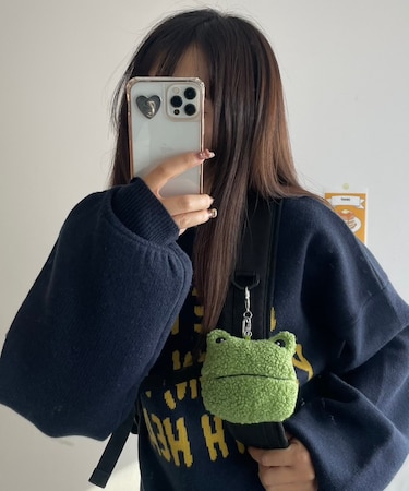 もこもこけろちゃんぬいぐるみポーチ