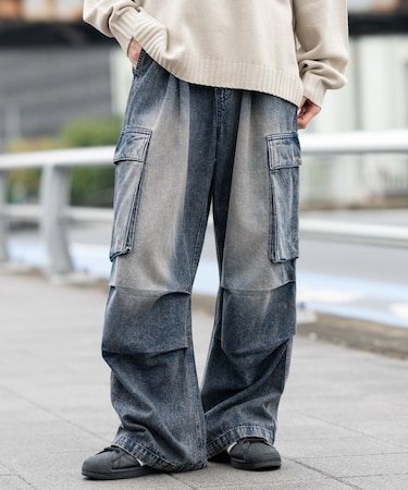 デニムイージーカーゴパンツ