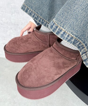 厚底ムートンタッチブーツ