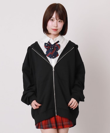 ルーズフィットZIPパーカー